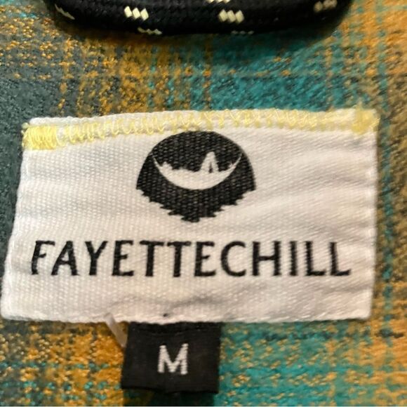 Fayettechill Teal and Orange Plaid 100% Cotton Flannel Shirt Women's Size M - Picture 7 of 12